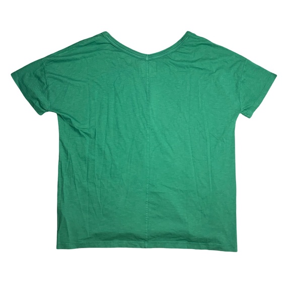 NWT Aerie Oversized V-Neck Boyfriend T-Shirt Size Large Green Dark Algae 3676 - Picture 5 of 12